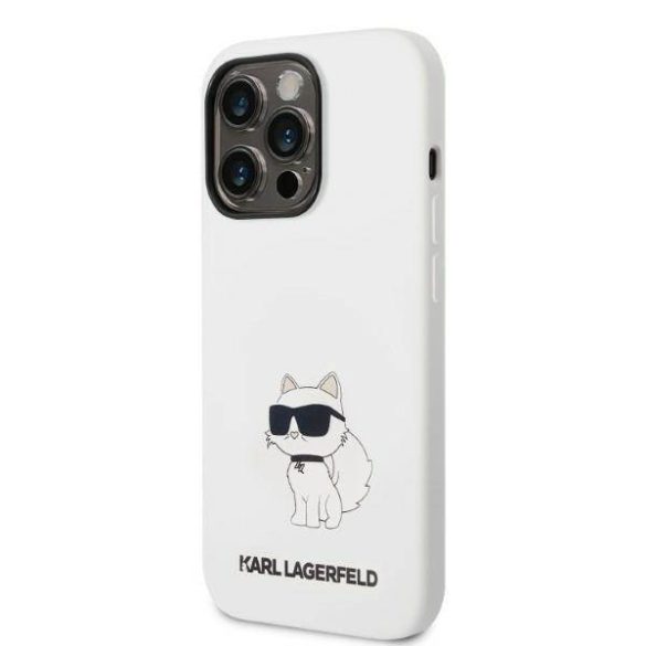 Karl Lagerfeld KLHMP14LSNCHBCH iPhone 14 Pro 6,1" keménytok fehér szilikon Choupette MagSafe tok