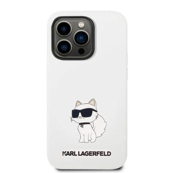 Karl Lagerfeld KLHMP14LSNCHBCH iPhone 14 Pro 6,1" keménytok fehér szilikon Choupette MagSafe tok