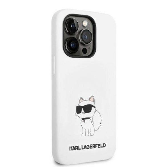 Karl Lagerfeld KLHMP14LSNCHBCH iPhone 14 Pro 6,1" keménytok fehér szilikon Choupette MagSafe tok