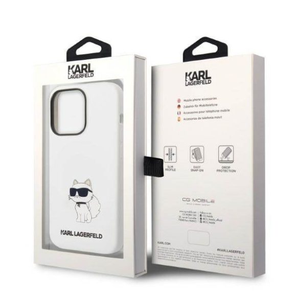Karl Lagerfeld KLHMP14LSNCHBCH iPhone 14 Pro 6,1" keménytok fehér szilikon Choupette MagSafe tok