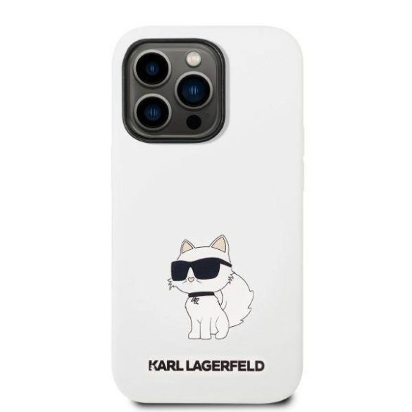 Karl Lagerfeld KLHMP14XSNCHBCH iPhone 14 Pro Max 6,7" keménytok fehér szilikon Choupette MagSafe tok