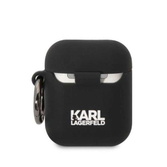 Karl Lagerfeld KLA2RUNIKK AirPods 1/2 fekete szilikon tok 3D Karl fej