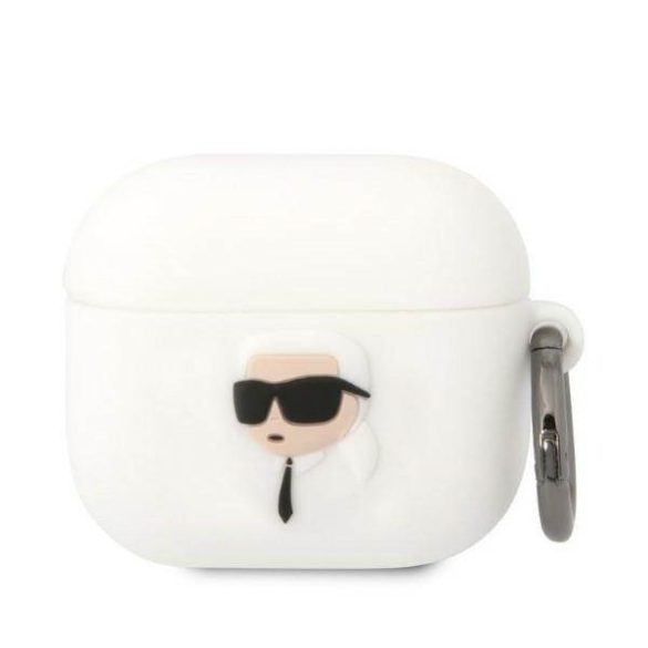 Karl Lagerfeld KLA3RUNIKH AirPods 3 fehér szilikon tok 3D Karl fej