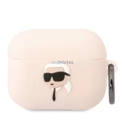   Karl Lagerfeld KLAPRUNIKP AirPods Pro rózsaszín szilikon tok 3D Karl fej