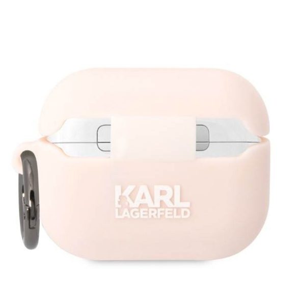 Karl Lagerfeld KLAPRUNIKP AirPods Pro rózsaszín szilikon tok 3D Karl fej