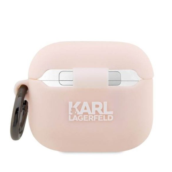 Karl Lagerfeld KLA3RUNIKP AirPods 3 rózsaszín szilikon tok 3D Karl fej