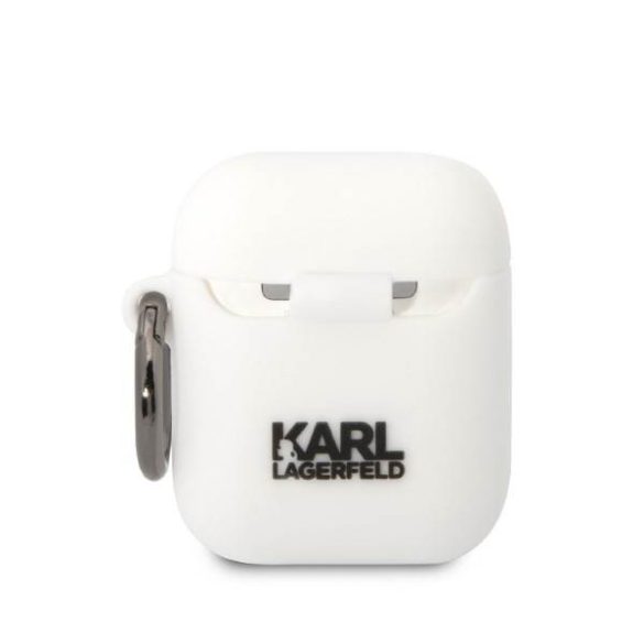 Karl Lagerfeld KLA2RUNCHH AirPods 1/2 fehér szilikon tok 3D Choupette fej