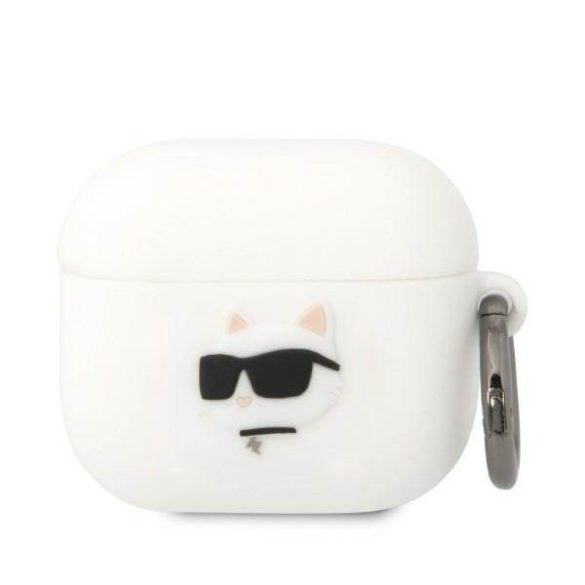 Karl Lagerfeld KLA3RUNCHH AirPods 3 fehér szilikon tok 3D Choupette fej