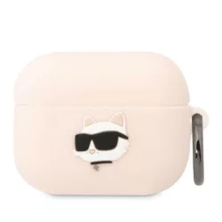   Karl Lagerfeld KLAPRUNCHP AirPods Pro rózsaszín szilikon tok 3D Choupette fej
