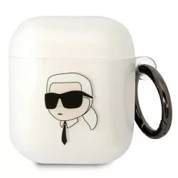   Karl Lagerfeld KLA2HNIKTCT AirPods 1/2 tok átlátszó Karl's Head (Karl feje)