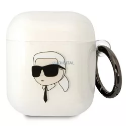   Karl Lagerfeld KLA2HNIKTCT AirPods 1/2 tok átlátszó Karl's Head (Karl feje)