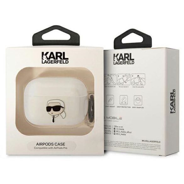 Karl Lagerfeld KLAPHNIKTCT AirPods Pro tok átlátszó Karl's Head (Karl feje)