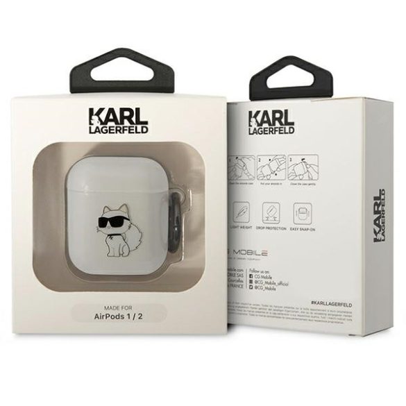 Karl Lagerfeld KLA2HNCHTCT Airpods 1/2 tok átlátszó ikonikus Choupette