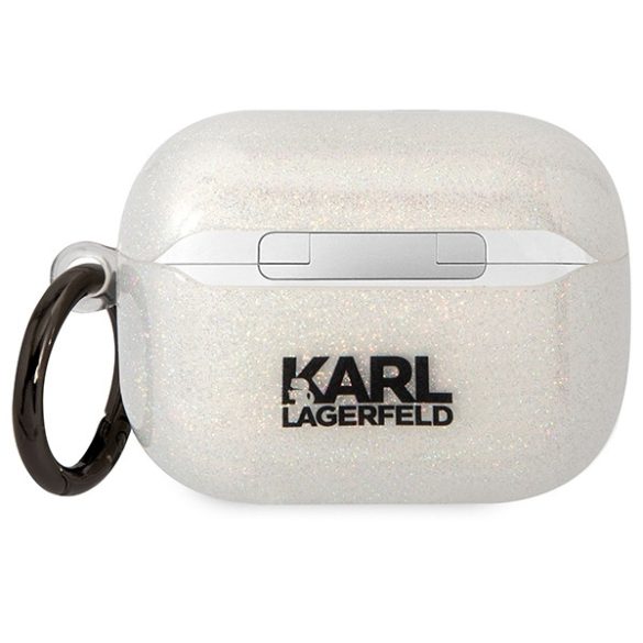 Karl Lagerfeld KLAPHNKCTGT Airpods Pro tok átlátszó csillogó Karl&Choupette