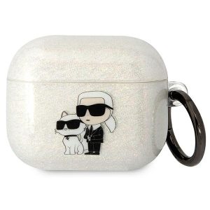 Karl Lagerfeld KLA3HNKCTGT Airpods 3 tok átlátszó Glitter Karl&Choupette