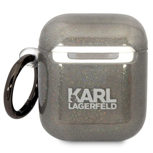 Karl Lagerfeld KLA2HNKCTGK Airpods 1/2 tok fekete csillogó Karl&Choupette