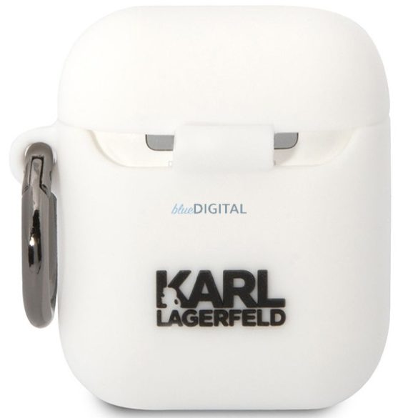 Karl Lagerfeld KLACA2SILKCW AirPods 1/2 tok fehér szilikon Karl & Choupette