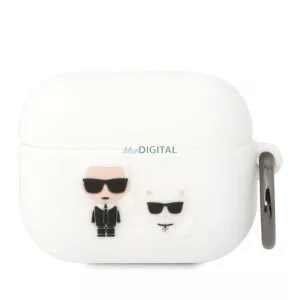 Karl Lagerfeld KLACAPSILKCW AirPods Pro fehér szilikon Karl & Choupette tok