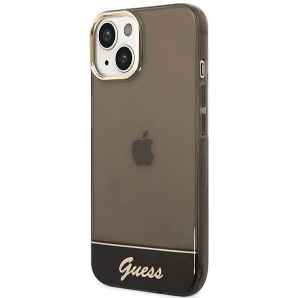 Guess GUHCP14MHGCOK iPhone 14 Plus / 15 Plus 6.7" fekete keménytok áttetsző