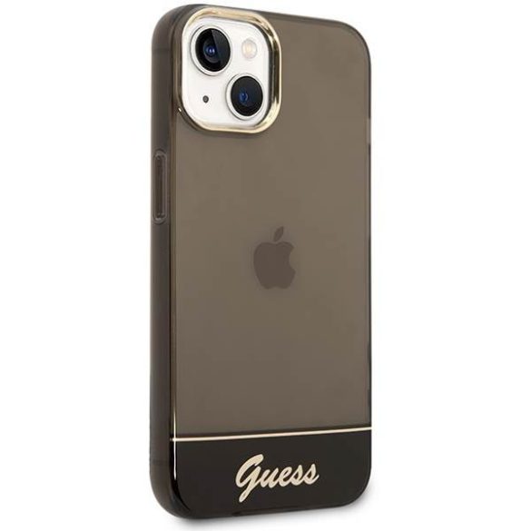 Guess GUHCP14MHGCOK iPhone 14 Plus / 15 Plus 6.7" fekete keménytok áttetsző