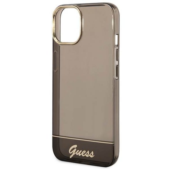 Guess GUHCP14MHGCOK iPhone 14 Plus / 15 Plus 6.7" fekete keménytok áttetsző