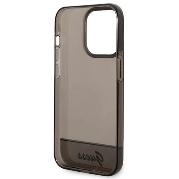 Guess GUHCP14LHHGCOK iPhone 14 Pro 6,1" fekete keménytok átlátszó