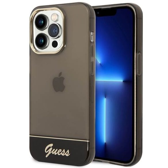 Guess GUHCP14XHHGCOK iPhone 14 Pro Max 6,7" fekete áttetsző keménytok
