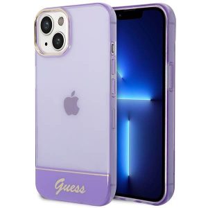 Guess GUHCP14MHGCOU iPhone 14 Plus / 15 Plus 6.7" lila keménytok áttetsző