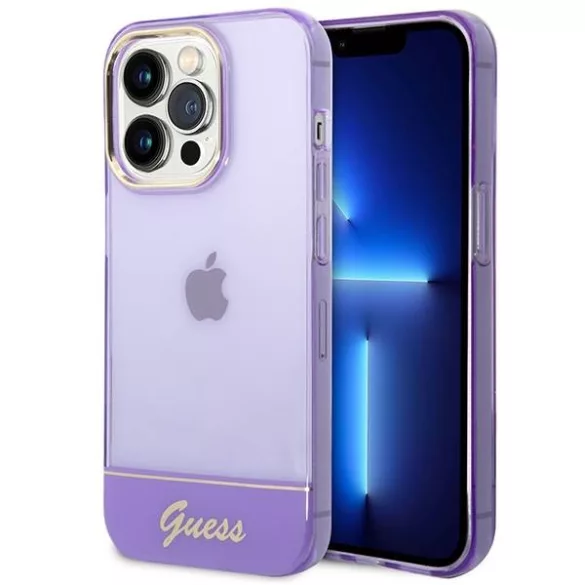 Guess GUHCP14XHHGCOU iPhone 14 Pro Max 6,7" lila áttetsző keménytok