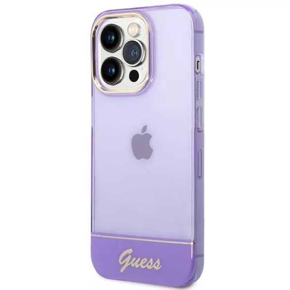 Guess GUHCP14XHHGCOU iPhone 14 Pro Max 6,7" lila áttetsző keménytok