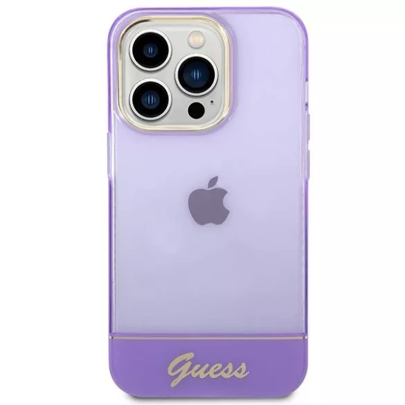 Guess GUHCP14XHHGCOU iPhone 14 Pro Max 6,7" lila áttetsző keménytok