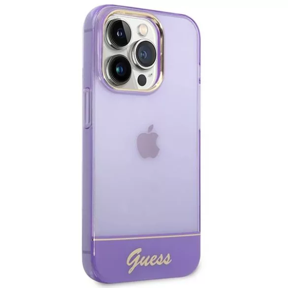 Guess GUHCP14XHHGCOU iPhone 14 Pro Max 6,7" lila áttetsző keménytok