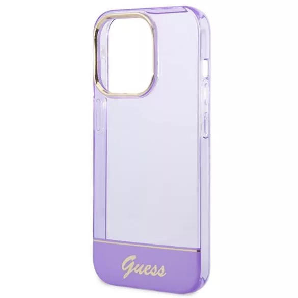 Guess GUHCP14XHHGCOU iPhone 14 Pro Max 6,7" lila áttetsző keménytok