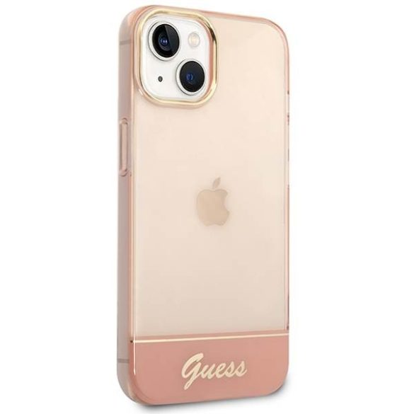 Guess GUHCP14MHGCOP iPhone 14 Plus / 15 Plus 6,7" rózsaszín keménytok áttetsző