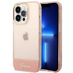   Guess GUHCP14LHGCOP iPhone 14 Pro 6,1" rózsaszín keménytok áttetsző