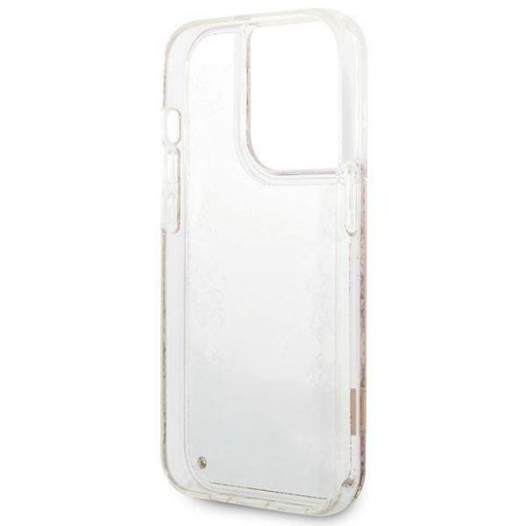 Guess GUHCP14LLFLSD iPhone 14 Pro 6,1" arany Paisley folyékony csillogó kristályos keménytok