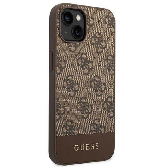 Guess GUHCP14MG4GLBR iPhone 14 Plus / 15 Plus 6.7" barna keménytok 4G Stripe kollekció