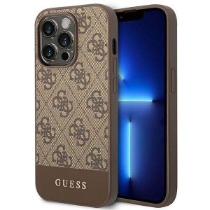 Guess GUHCP14XG4GLBR iPhone 14 Pro Max 6,7" barna 4G Stripe Collection keménytok