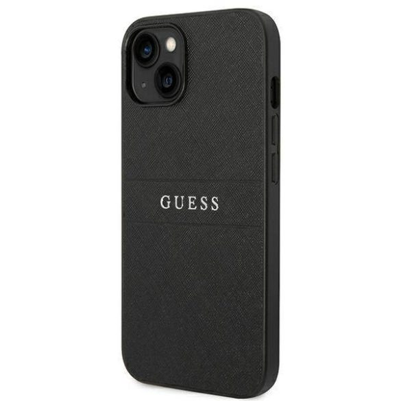 Guess GUHCP14MPSASBBK iPhone 14 Plus / 15 Plus 6.7" fekete szafián szíj tok