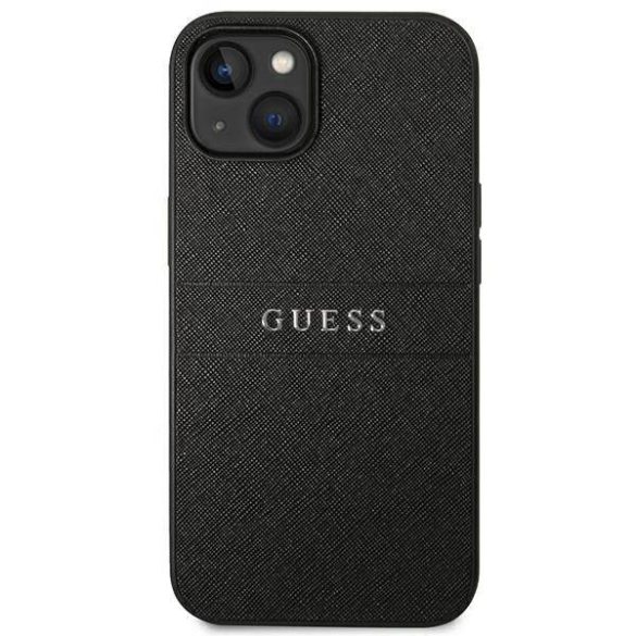 Guess GUHCP14MPSASBBK iPhone 14 Plus / 15 Plus 6.7" fekete szafián szíj tok