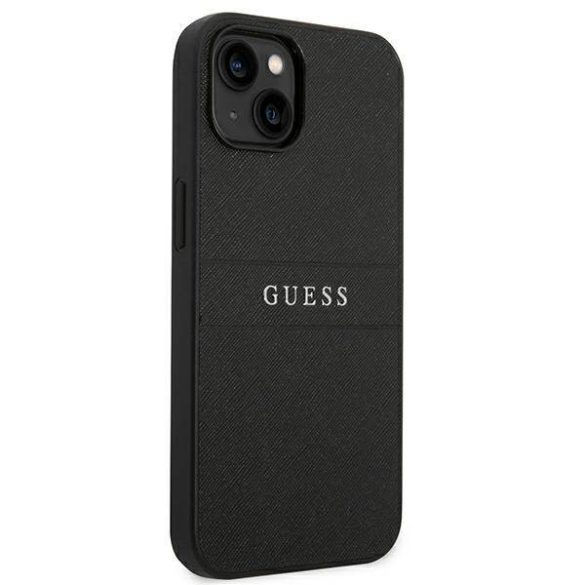 Guess GUHCP14MPSASBBK iPhone 14 Plus / 15 Plus 6.7" fekete szafián szíj tok