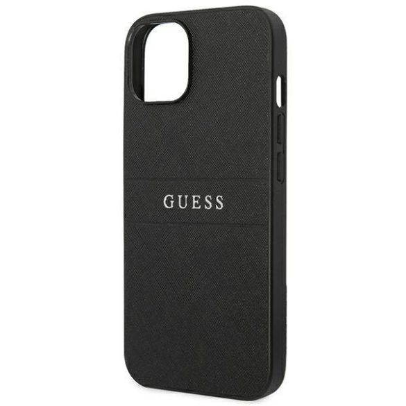 Guess GUHCP14MPSASBBK iPhone 14 Plus / 15 Plus 6.7" fekete szafián szíj tok