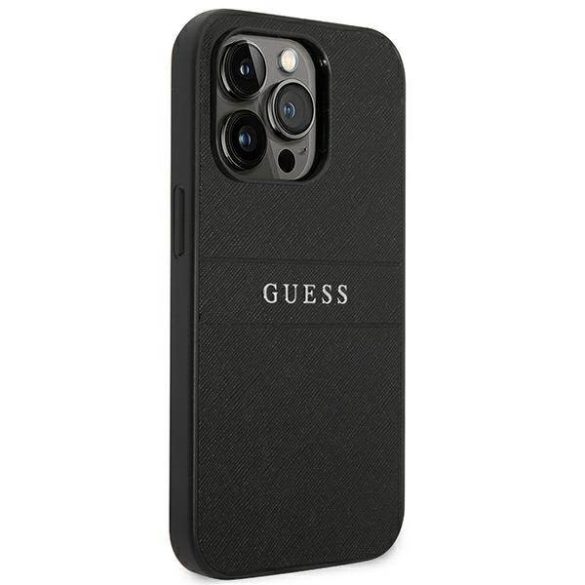 Guess GUHCP14LPSASBBK iPhone 14 Pro 6,1" fekete Saffiano Strap tok