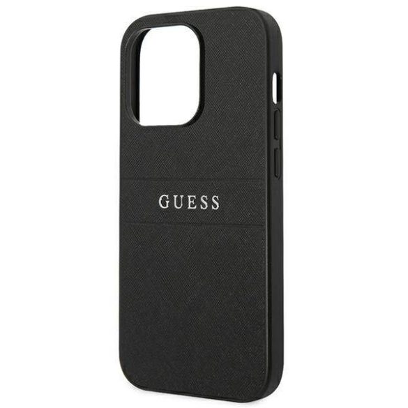 Guess GUHCP14LPSASBBK iPhone 14 Pro 6,1" fekete Saffiano Strap tok