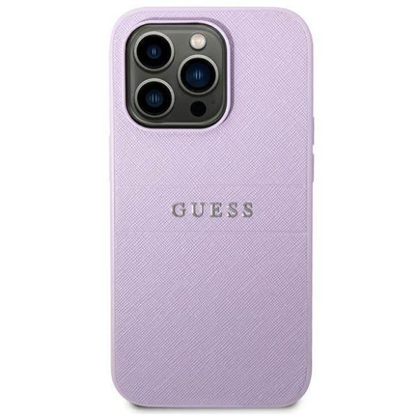 Guess GUHCP14LPSASBPU iPhone 14 Pro 6,1" lila Saffiano Strap tok