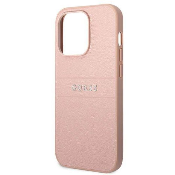 Guess GUHCP14LPSASBPI iPhone 14 Pro 6,1" rózsaszín Saffiano Strap tok