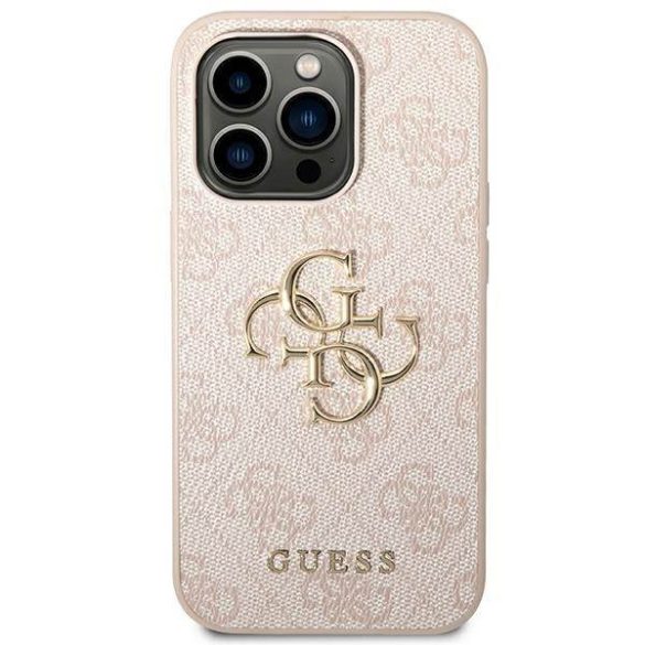 Guess GUHCP14L4GMGPI iPhone 14 Pro 6,1" rózsaszín 4G nagy fém logós keménytok