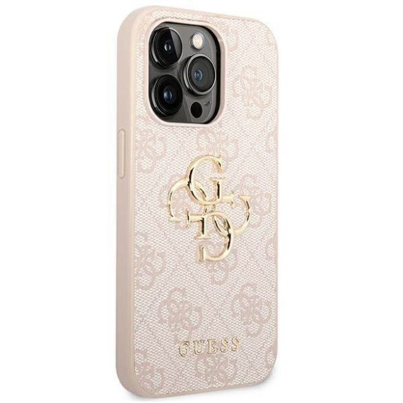 Guess GUHCP14L4GMGPI iPhone 14 Pro 6,1" rózsaszín 4G nagy fém logós keménytok
