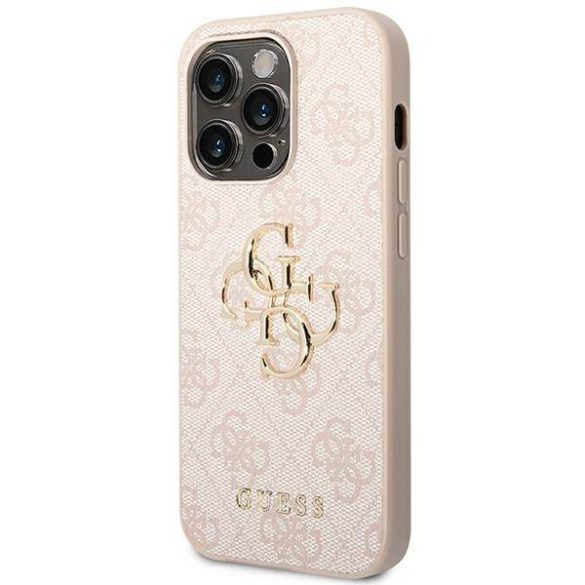 Guess GUHCP14X4GMGPI iPhone 14 Pro Max 6,7" rózsaszín 4G nagy fém logós keménytok