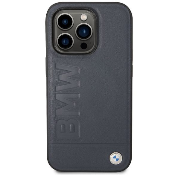 Etui BMW BMHMP14LSLLNA iPhone 14 Pro 6,1" tengerészkék keménytok bőr Hot Stamp MagSafe